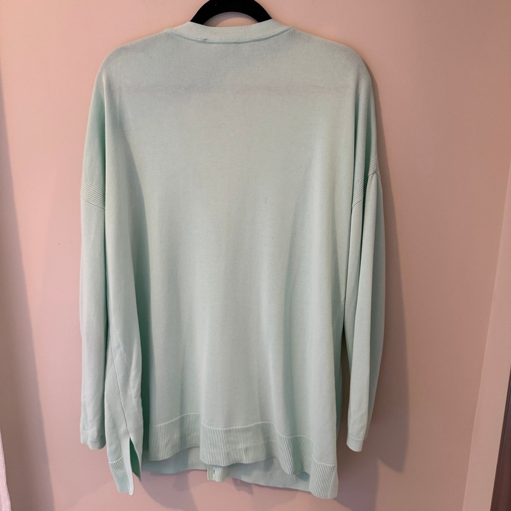 Talbots Plus Mint Green V-Neck Button Front Cardigan Sweater 2X VN5272 - Picture 7 of 9